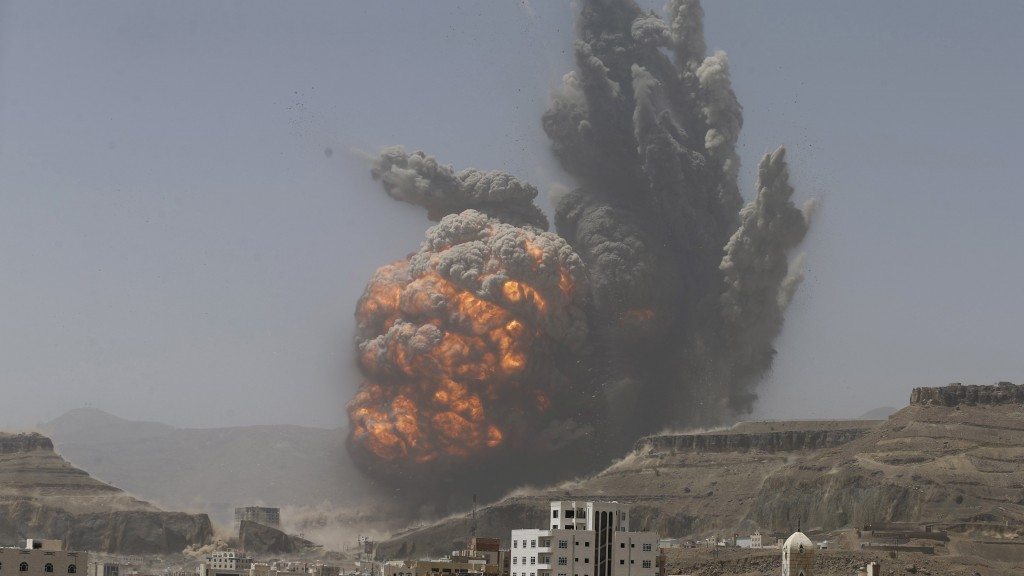 Saudi airstrike explosion in Yemen