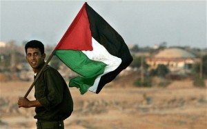 Man with Palestine flag