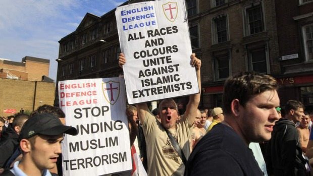 anti-muslim islamophobic islamophobia edl protest march
