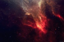 nebula red sky stars galaxy space