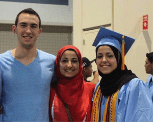 Razan (right), sister of Yosur, was a cheerful second year student at the University of North Carolina, studying her Architecture and Environmental Design degree.