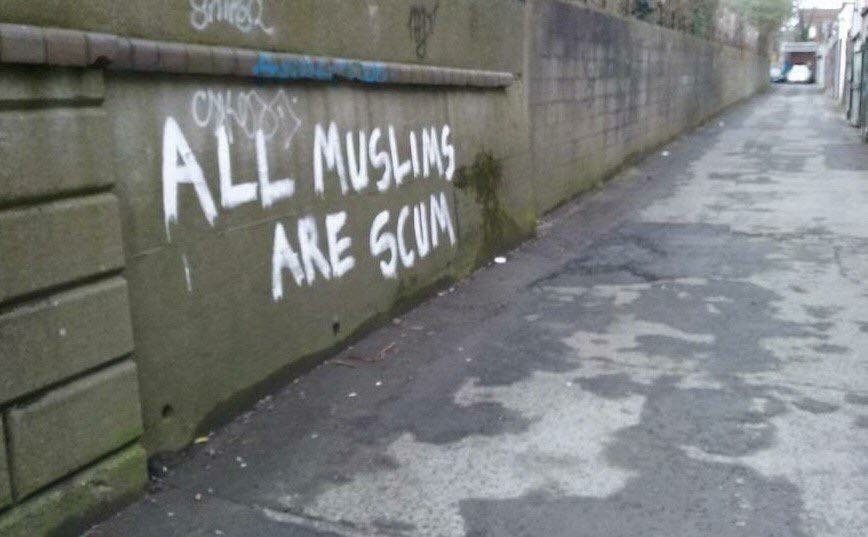anti-Muslim Islamophobic graffiti