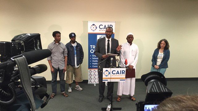 CAIR-MN Executive Director Jaylani Hussein decries shooting in Dinkytown, now investigated as anti-Muslim crime. (Photo: John Croman, KARE 11)