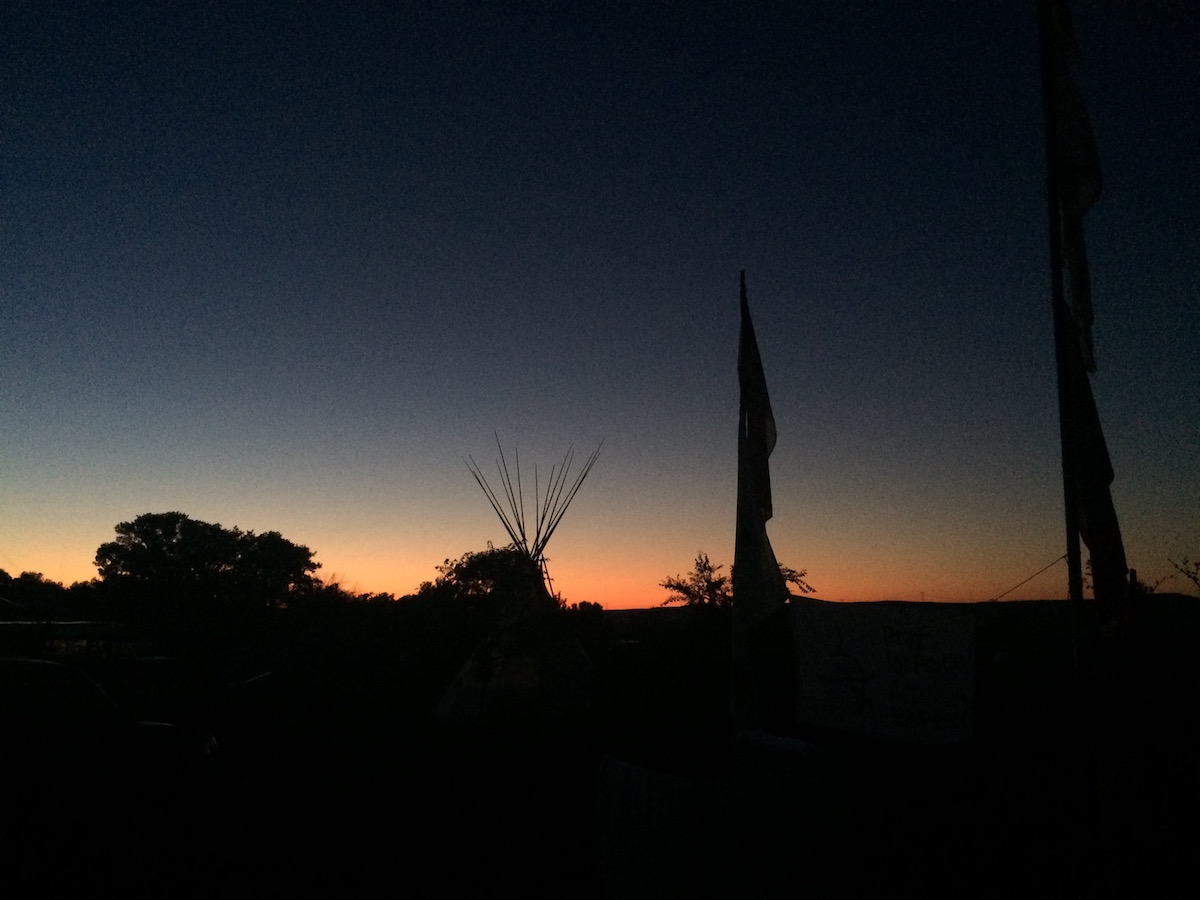 Sacred Stone Spirit Camps at sunset (Photo: Nadya Tannous)