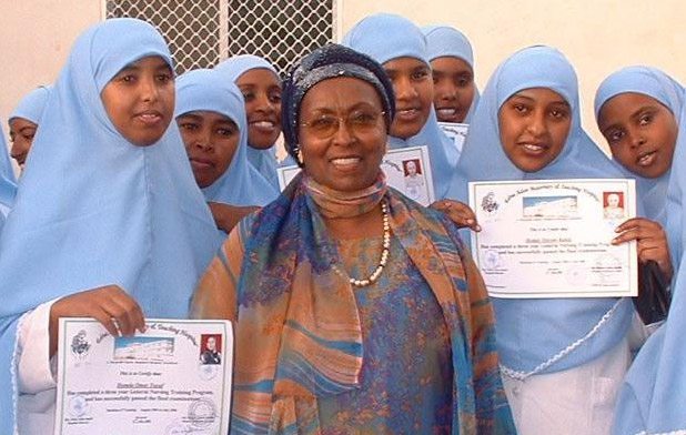 Ismail with some of the graduate nurses from her training centre at the hospital. 