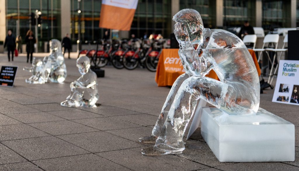 Why Were There Ice Sculptures of Homeless People in London’s Financial District Yesterday?